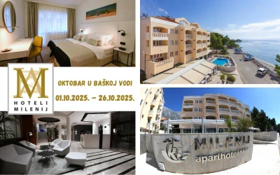 Aparthotel  Milenij 4* |  U samom srcu mediteranske čarolije Baške Vode, doživite savršeno utočište za opuštajući odmor tik uz more!