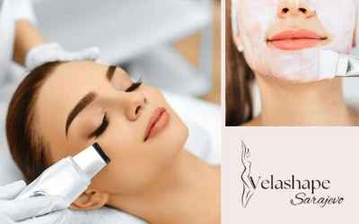 Tretman lica za blistavu kožu - dubinsko čišćenje ultrazvučnom špatulom uz hranjivi serum i umirujuću masku u Velashape Salonu!