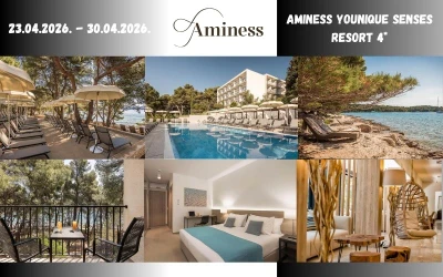 Vaš savršen odmor na Hvaru – uživajte u spoju netaknute prirode, mora i mirisa borove šume u Aminess Younique Senses Resortu 4*, idealnom mjestu za potpuni bijeg i opuštanje!