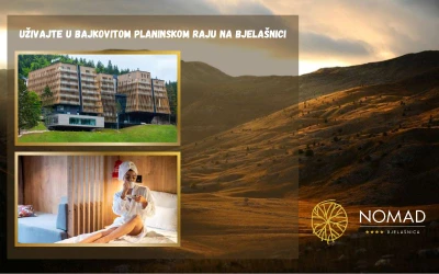 Opustite se u čarima Bjelašnice uz vrhunski Wellness & Spa u Hotelu Nomad 4* – uživajte u prekrasnom pogledu na Babin Do i miru planinskog okruženja!