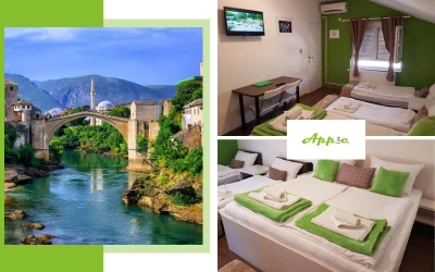 Spremite se za šetnju Mostarom I Otkrijte ljepotu Neretve i udobnost Appleline apartmana za savršen odmor!