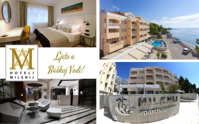 Aparthotel  Milenij 4* |  U samom srcu mediteranske čarolije Baške Vode, otkrijte savršeno utočište za relaksirajući julski odmor tik uz more!